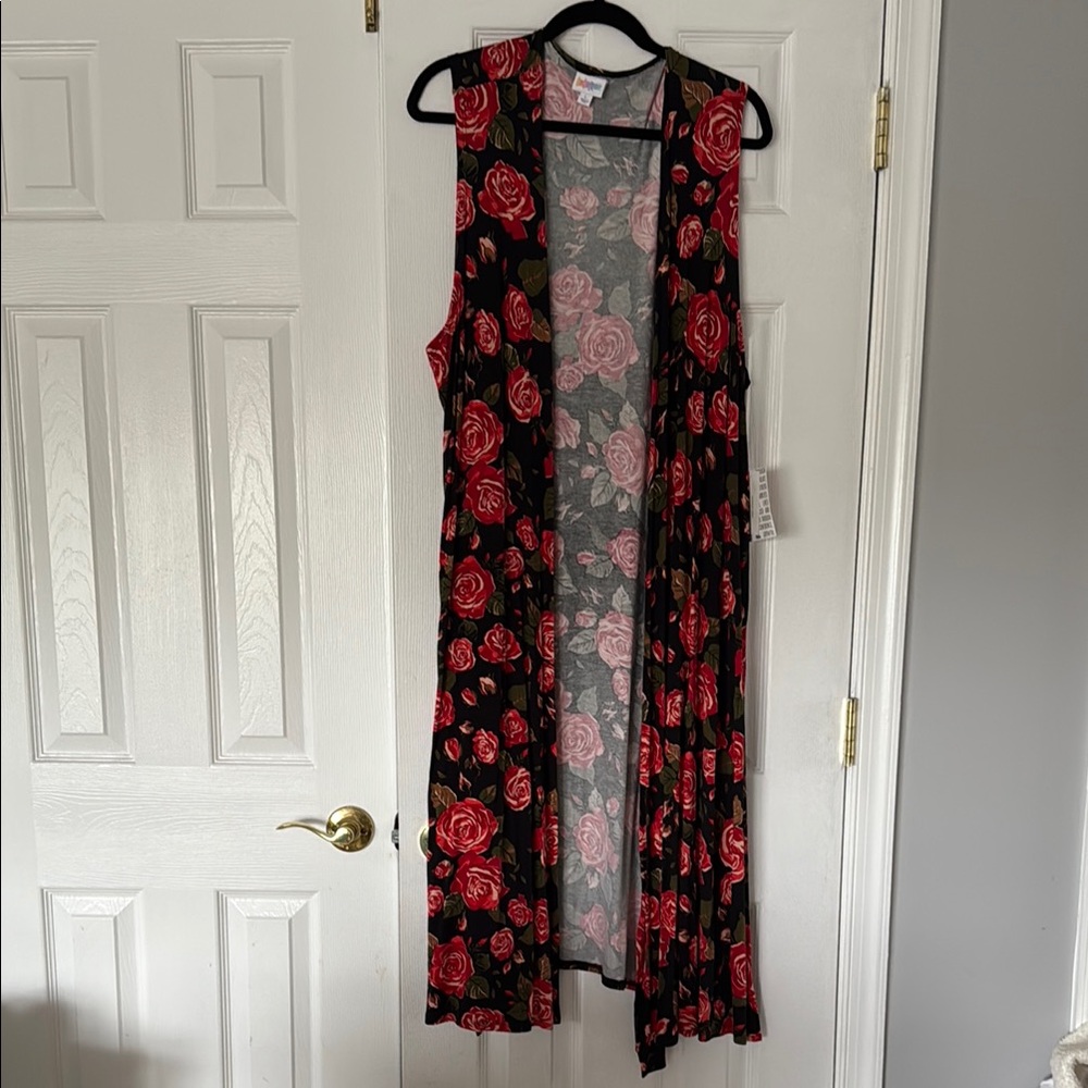 Floral Sleeveless Duster Vest